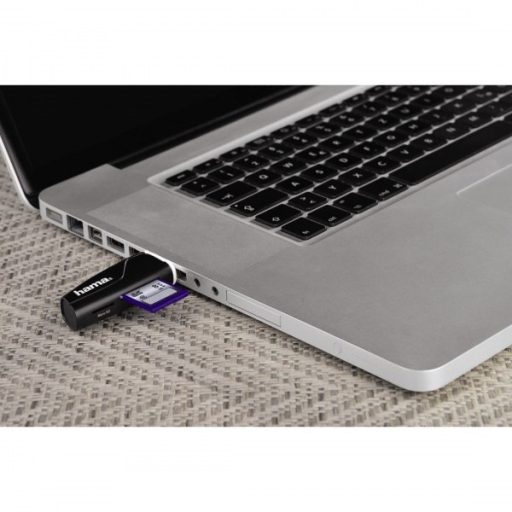 HAMA 00054115, USB 2.0 Kártyaolvasó SDXC, Fekete