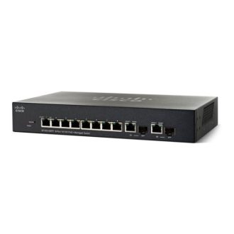   CISCO Switch 8x100Mbps + 2xGigabit kombó SFP, Fémházas Menedzselhető, Rackes, SF352-08-K9-EU