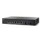 CISCO Switch 8x100Mbps + 2xGigabit kombó SFP, Fémházas Menedzselhető, Rackes, SF352-08-K9-EU