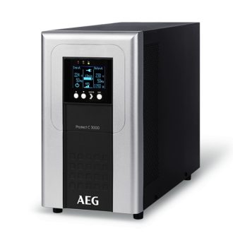   AEG szünetmentes tápegység, PROTECT C 1000, 1000VA (900W), 4 x IEC 320 C13, online kettős konverziós UPS, AVR, LCD