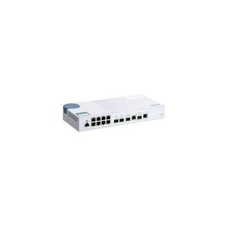   QNAP Switch QSW-M408-2C 12-port: 2x10GbE SFP+, 2x10GbE SFP+/RJ45 combo, 8x1GbE Web menedzselt