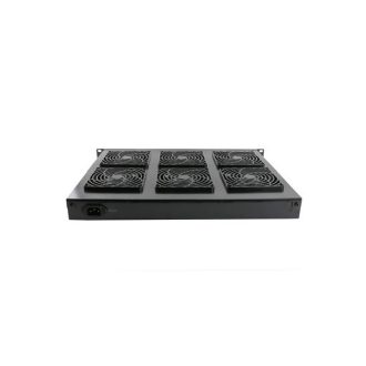 EXCEL Ventilátor 1U 6egység+kapcsoló 19"-os fekete