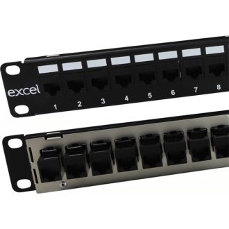   EXCEL Patch Panel Cat.5e UTP 24 portos 1U, fekete (RJ45-RJ45)