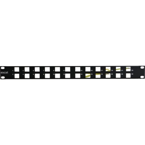 EXCEL Patch Panel Döntött moduláris 24 portos 1U, fekete