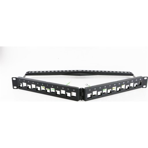 EXCEL Patch Panel 24-os V alakú moduláris, 1U, fekete