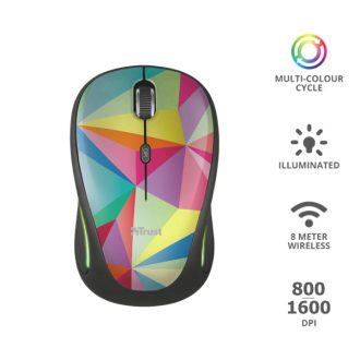   TRUST Vezeték nélküli egér 22337 (Yvi FX Wireless Mouse - geometrics)