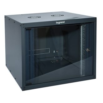   LEGRAND fali rack szekrény 19' 6U MAG: 362 SZÉL: 600 MÉLY: 600 antracit egyrészes üvegajtós készre szerelet MAX: 18 kg L