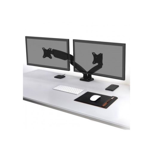 PORT DESIGNS-Port Connect Asztali monitor állvány - dupla, 75x75/100x100, 32"-ig, max 8 kg, forgatható, dönthető