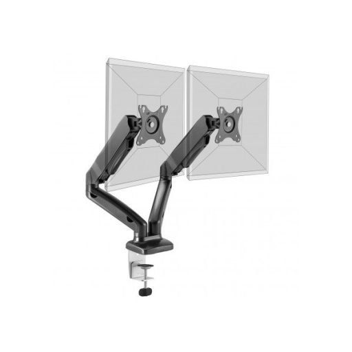 PORT DESIGNS-Port Connect Asztali monitor állvány - dupla, 75x75/100x100, 32"-ig, max 8 kg, forgatható, dönthető