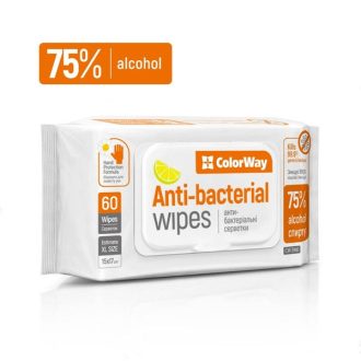   COLORWAY Tisztítószer CW-3960, alkoholos fertőtlenítő törlőkendő (Alcohol wipes CW for disinfection (15x17cm) 60pcs)