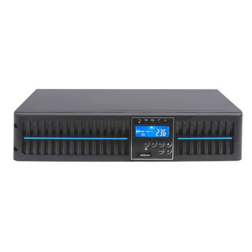 ABLEREX UPS, ARES RT+, 3xIEC, 1000VA (900 W) Online kettős konv. szünetmentes tápegység, LCD, 2U, rack/tower