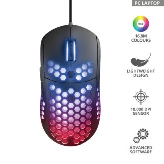   TRUST Gaming Vezetékes könnyű RGB egér 23758 (GXT 960 Graphin Ultra-lightweight Gaming Mouse)