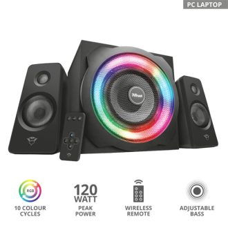   TRUST RGB-megvilágítású 2.1 hangszórókészlet 22944 (GXT 629 Tytan RGB Illuminated 2.1 Speaker Set)
