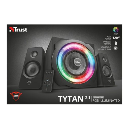 TRUST RGB-megvilágítású 2.1 hangszórókészlet 22944 (GXT 629 Tytan RGB Illuminated 2.1 Speaker Set)