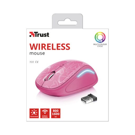 TRUST Vezeték nélküli egér 22336 (Yvi FX Wireless Mouse - pink)