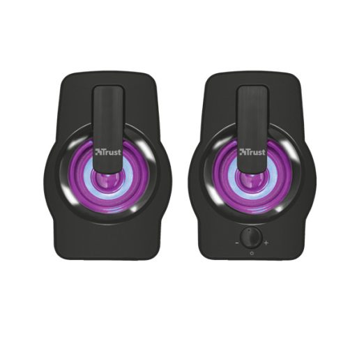 TRUST RGB LED-megvilágítású 2.0 hangszórókészlet 22948 (Gemi RGB 2.0 Speaker Set - black)