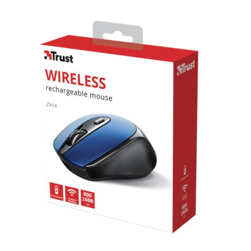 TRUST Vezeték nélküli tölthető egér 24018 ( Zaya Rechargeable Wireless Mouse - blue)