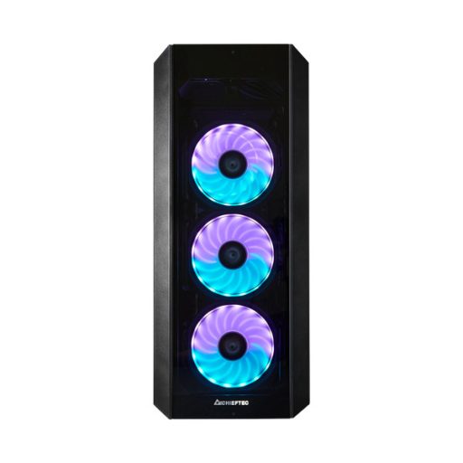 CHIEFTEC Ház Gaming Scorpion 3 ATX, 4x120mm RGB ventilátor, RGB vezérlő, Tápegység nélkül, Edzett Üveg, Fekete