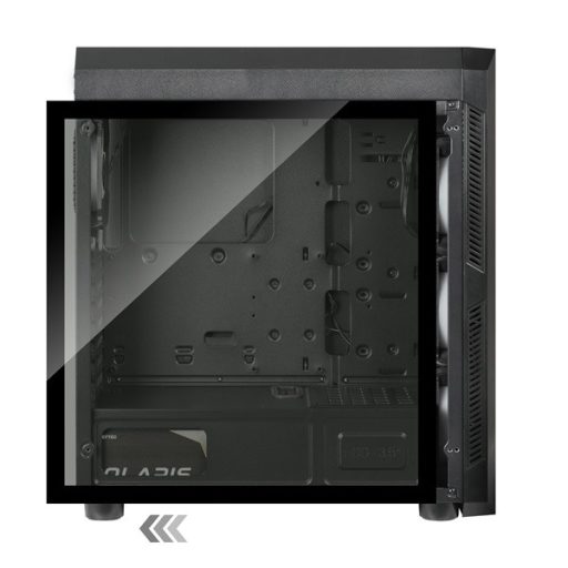 CHIEFTEC Ház Gaming Scorpion 3 ATX, 4x120mm RGB ventilátor, RGB vezérlő, Tápegység nélkül, Edzett Üveg, Fekete