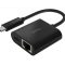 BELKIN INC001btBK ADAPTER, USB-C TO GIGABIT ETHERNET, 60W PD, BLK