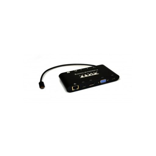 PORT DESIGNS - Dokkoló állomás,TYPE C TRAVEL 1 X 4K  ++1VGA, 1HDMI, 1 miniDP, 3xUSB-A, 1x USB-C, RJ45, SD/MMC&Micro SD