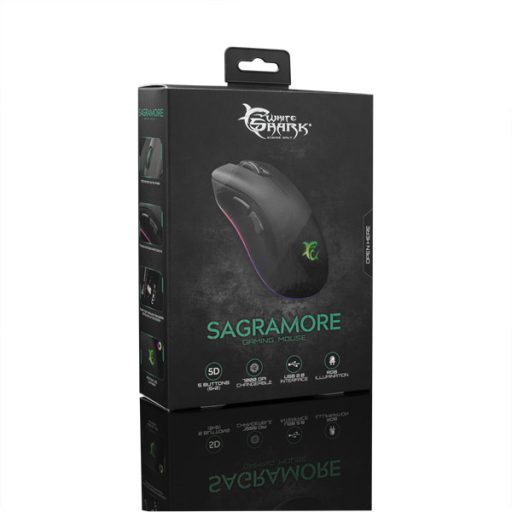 WHITE SHARK GM-9003 SAGRAMORE gamer egér, 7000 dpi