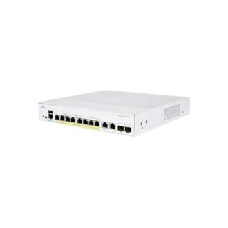   CISCO Switch 8x1000Mbps (POE+) + 2x1000Mbps SFP, Fémházas, Rackes, Menedzselhető - CBS350-8P-E-2G-EU