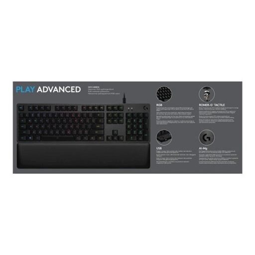 LOGITECH Billentyűzet - G513 Lightsync RGB Mechanikus Gaming Vezetékes (Tactile) GX Brown Carbon, US