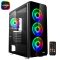 NJOY Ház Midi ATX ARENA Tápegység nélkül, Sync Fan Controller + Remote, USB2.0+3.0 Fekete