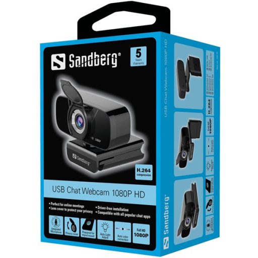 SANDBERG Webkamera, USB Chat Webcam 1080P HD