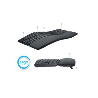   LOGITECH Billentyűzet - K860 Ergonomikus Vezeték Nélküli Grafitszürke (Logi bolt támogatás), US
