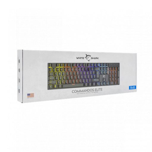 WHITE SHARK COMMANDOS ELITE mechanikus (red switch) gamer billentyűzet (angol)