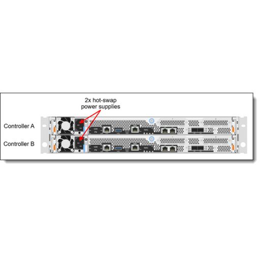 LENOVO DM storage - DM5100F AFA (128GB Cache) 8x 16/32GB FC, Dual Contr. (24TB - 2x 6x1.9 TB NVMe SSD).