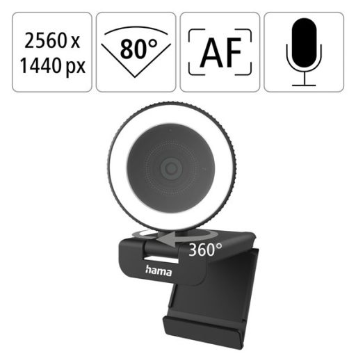 HAMA 139993, FULL HD WEBCAM "C-800 PRO", QHD(2560 x 1440), AF,+TÁV.IR.