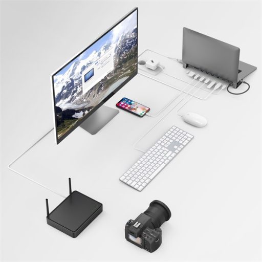 HAMA 200103, USB TYPE-C 9 IN 1 DOKKOLÓ ADAPTER (4x USB3.1, HDMI, LAN, USB-C, PD, SD)