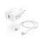 HAMA 210563, HÁLÓZTI TÖLTŐ (PD) 20W+LIGHTNING - USB TYPE-C ADATKÁBEL (APPLE GYORSTÖLTŐ SZETT)