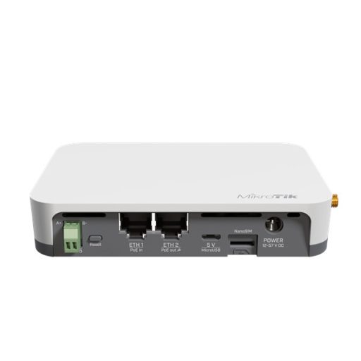 MIKROTIK Wireless Router KNOT 2,4GHz, 2x100Mbps, 300Mbps, 1xNanoSIM, Falra rögzíthető - RB924IR-2ND-BT5&BG77&R11E-LR8