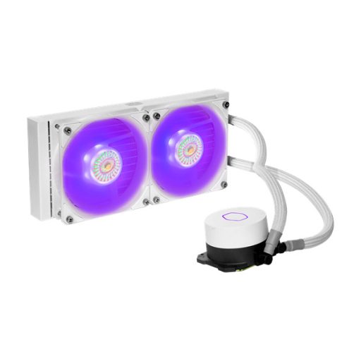 COOLER MASTER CPU hűtő MASTERLIQUID ML240L V2 RGB (vízhűtés) + Kontroller, LGA1700 támogatással, fehér