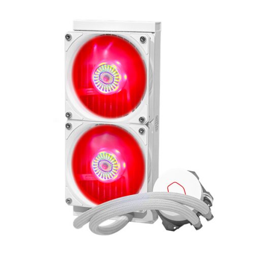 COOLER MASTER CPU hűtő MASTERLIQUID ML240L V2 RGB (vízhűtés) + Kontroller, LGA1700 támogatással, fehér