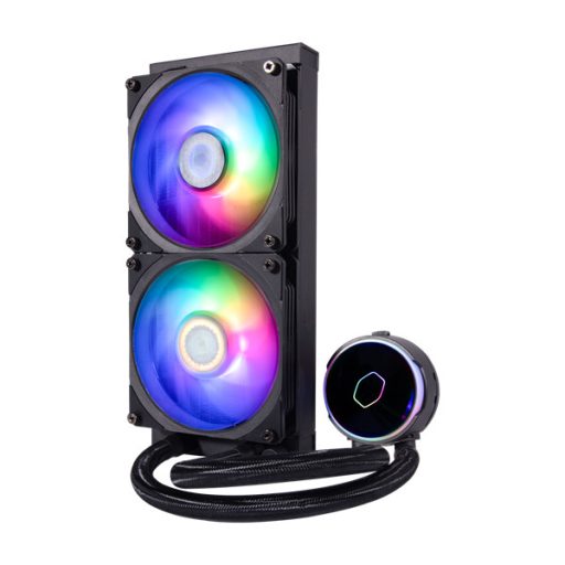 COOLER MASTER CPU hűtő MASTERLIQUID PL240 FLUX (vízhűtés), ARGB, LGA1700 támogatással, fekete