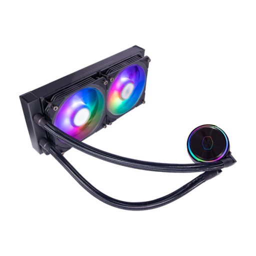 COOLER MASTER CPU hűtő MASTERLIQUID PL240 FLUX (vízhűtés), ARGB, LGA1700 támogatással, fekete