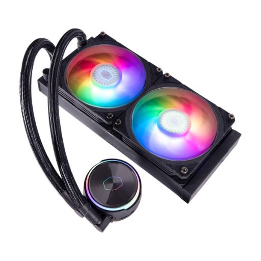 COOLER MASTER CPU hűtő MASTERLIQUID PL240 FLUX (vízhűtés), ARGB, LGA1700 támogatással, fekete
