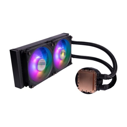 COOLER MASTER CPU hűtő MASTERLIQUID PL240 FLUX (vízhűtés), ARGB, LGA1700 támogatással, fekete
