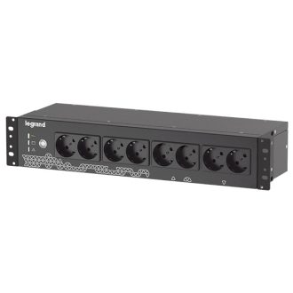   LEGRAND 19" szünetmentes elosztósor KEOR PDU 800 VA 480 W BEM: C14 aljzat + C13-SCH kábel KIM: 8xSchuko USB-B, fekete