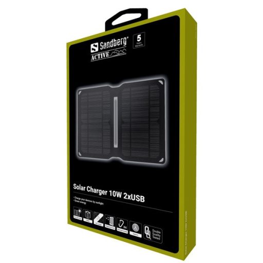 SANDBERG Napelemes töltő, Solar Charger 10W 2xUSB