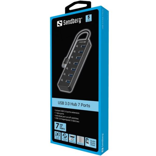 SANDBERG Hub és elosztó, USB 3.0 Hub 7 Ports