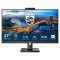 PHILIPS IPS monitor 27" 276B1JH, 2560x1440, 16:9, 350cd/m2, 4ms, USB-C(+dokkoló)/4xUSB/LAN/DP/HDMI, hangszóró/webkamera