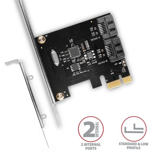 AXAGON PCES-SA2N PCIE VEZÉRLŐ 2X SATA 6G (Kétcsatornás SATA III PCI-Express vezérlő két belső SATA porttal)