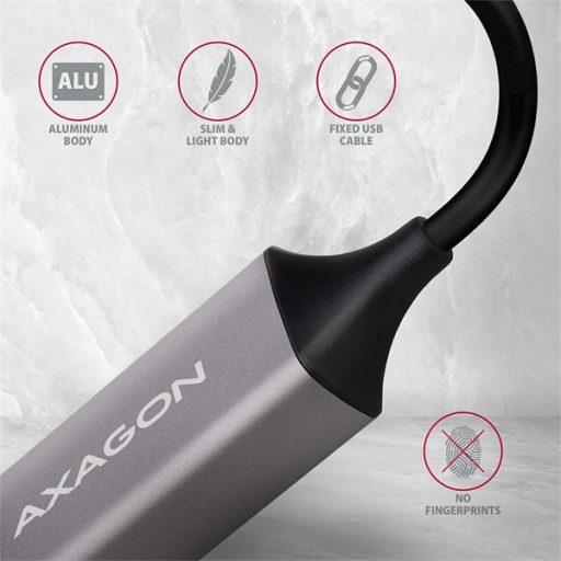 AXAGON ADE-TR SUPERSPEED USB GIGABIT ETHERNET (Kompakt alumínium USB 3.2 Gen 1 Gigabit Ethernet 10/100/1000Mbit adapter)