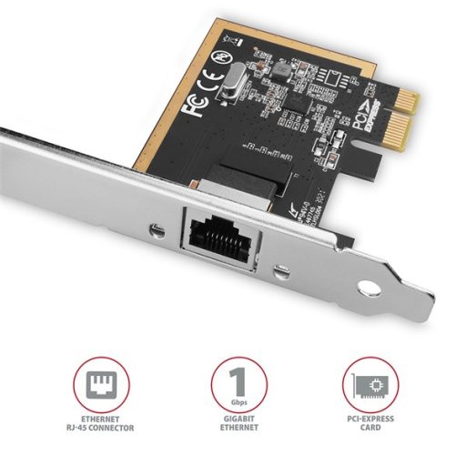 AXAGON PCEE-GRF PCIE GIGABIT ETHERNET (Gigabit Ethernet PCI-Express hálózati kártya a Realtek chipkészlettel)